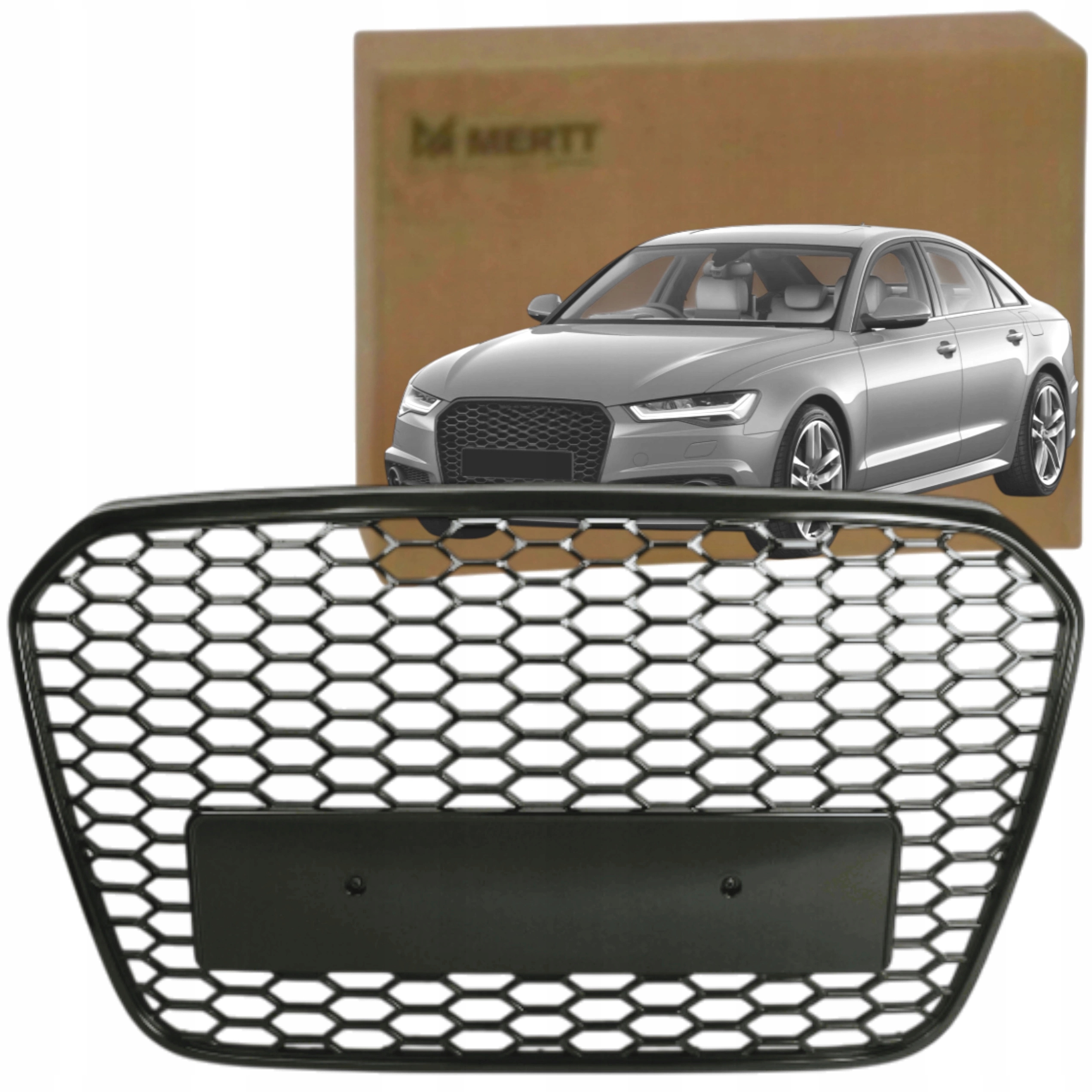 Gril Atrapa Chladiče Nárazníku Přední Audi A6 C7 2012-2015 Rs Vzhled Černý