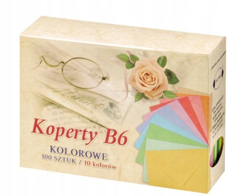 

Koperta Ozdobna Kolorowa B6 100szt MIX Kolorów!!
