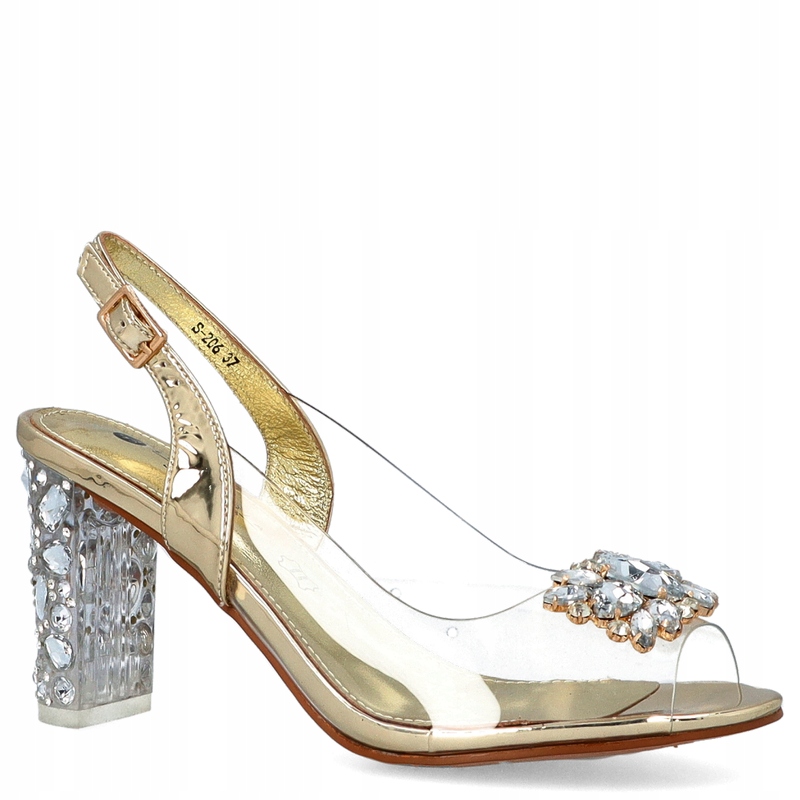 Sandály na módním podpatku Scaviola S-206 Zlaté 40