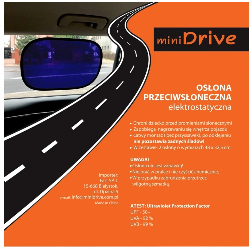 

Osłona Przeciwsłoneczna Elektrostatyczna miniDrive