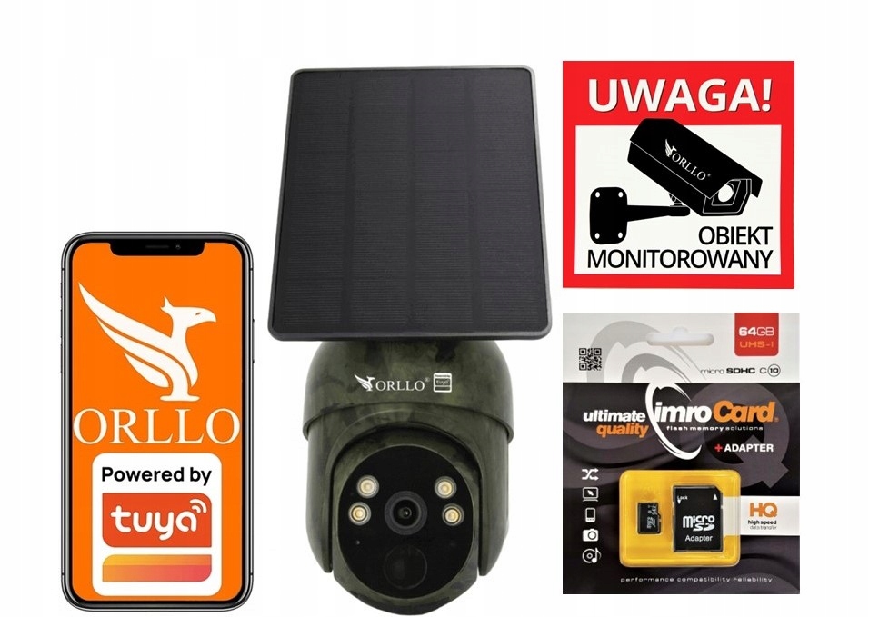 Kamera Orllo TZ1 Sim Na Pozemek Panel Karta 64