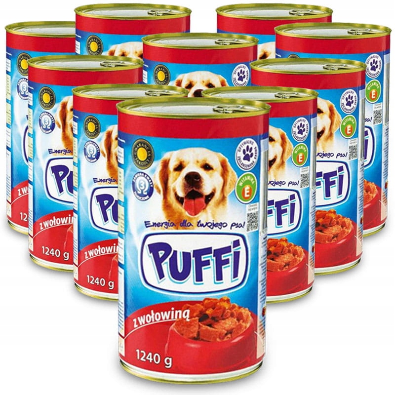 Krmivo Mokré Pro Psa Puffi S Hovězím Masem 10 x 1240 g