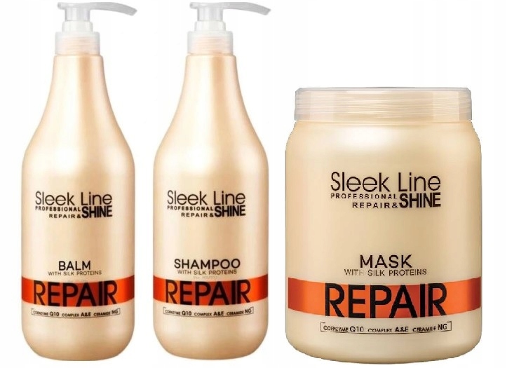 Stapiz Repair z Jedwabiem Szampon+Maska+Balsam 3x1L Do Włosów Zniszczonych