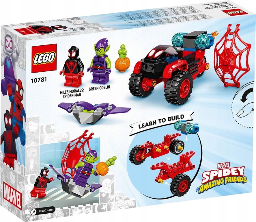 KLOCKI LEGO SUPER HEROES MARVEL 10781 TECHNOTRÓJKOŁOWIEC SPIDER MANA +TORBA Bohater brak