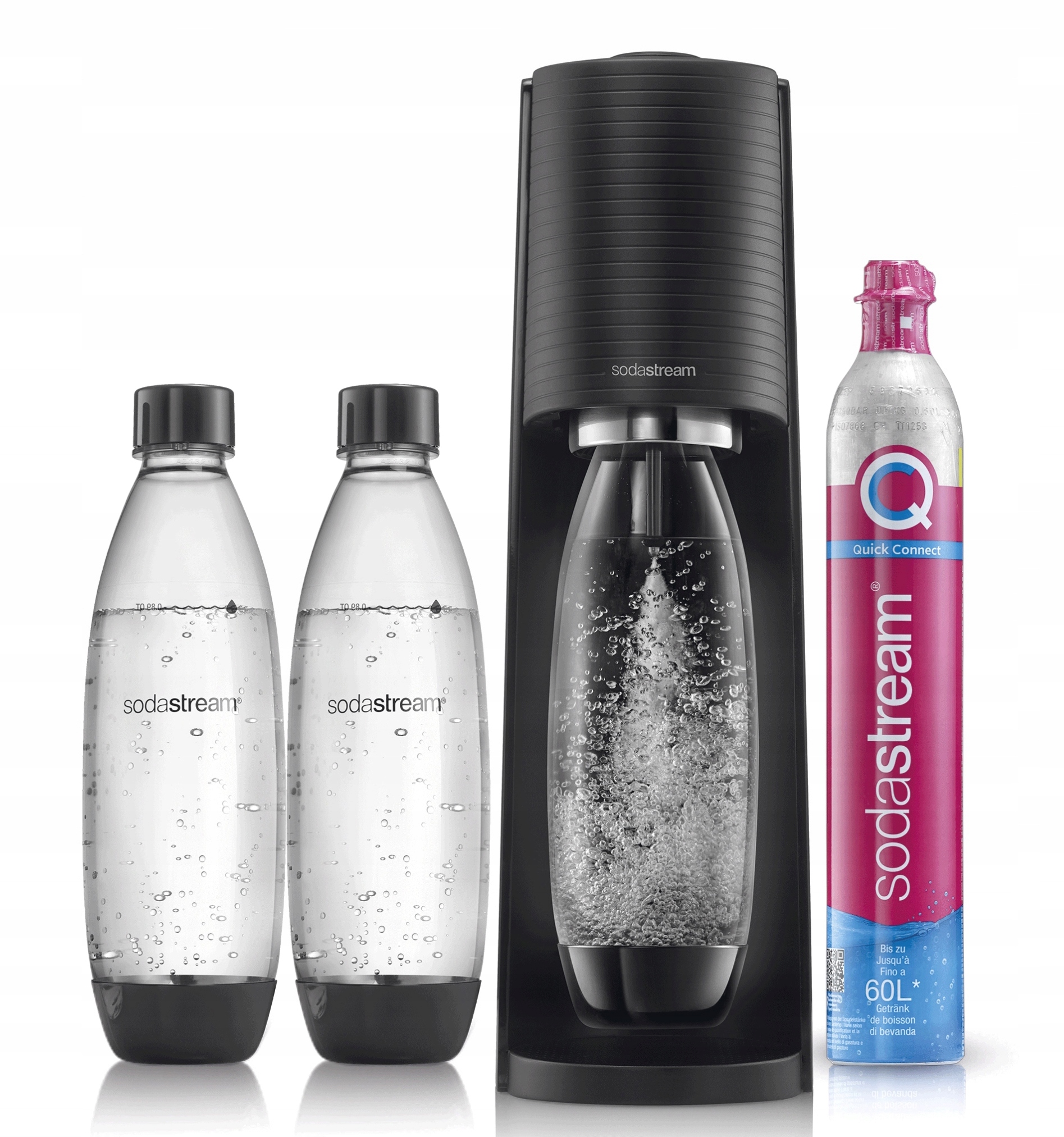 Soda Stream Saturator do wody Terra Czarny butelki