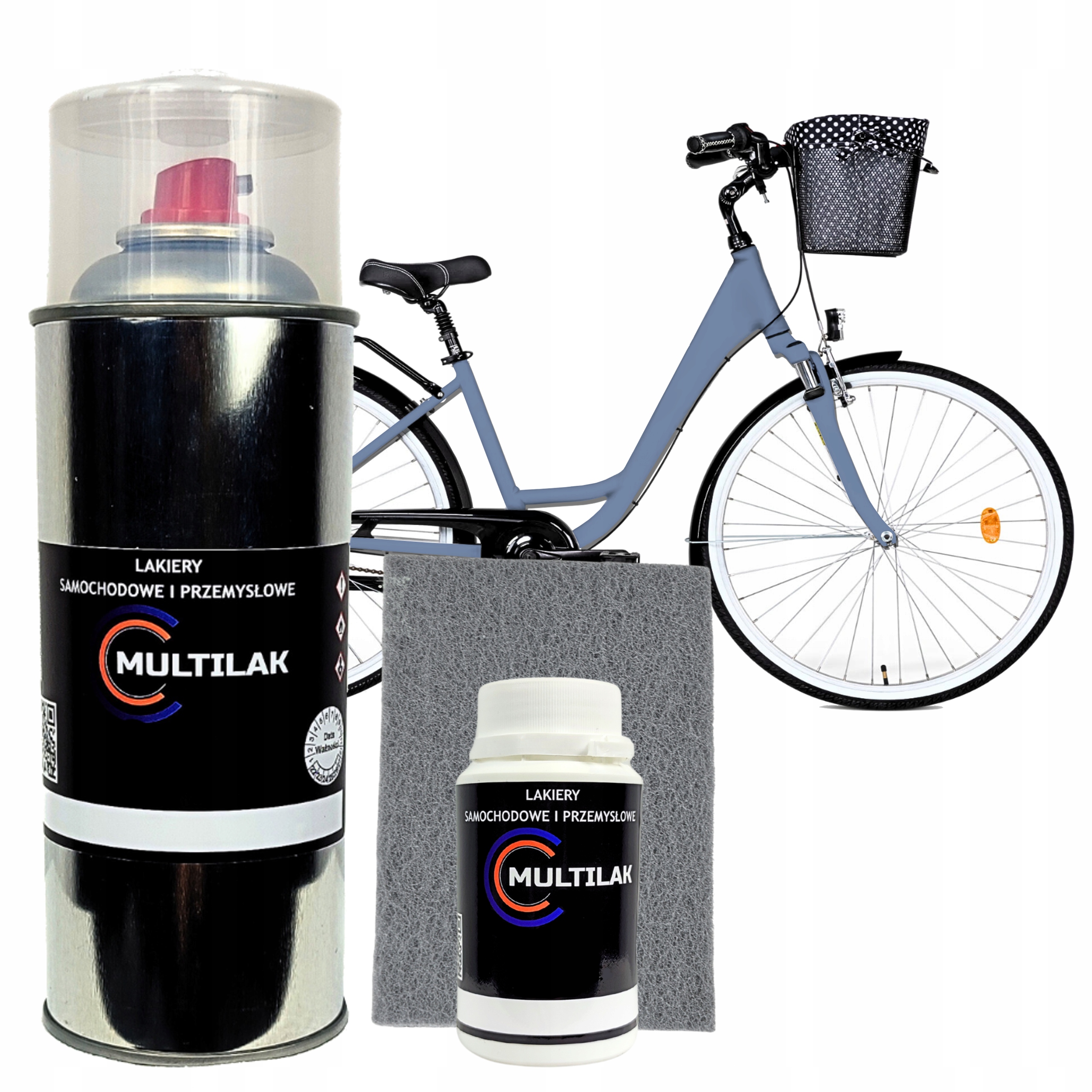 Lakier farba w sprayu do ramy rowerowej połysk Set Ral 5014