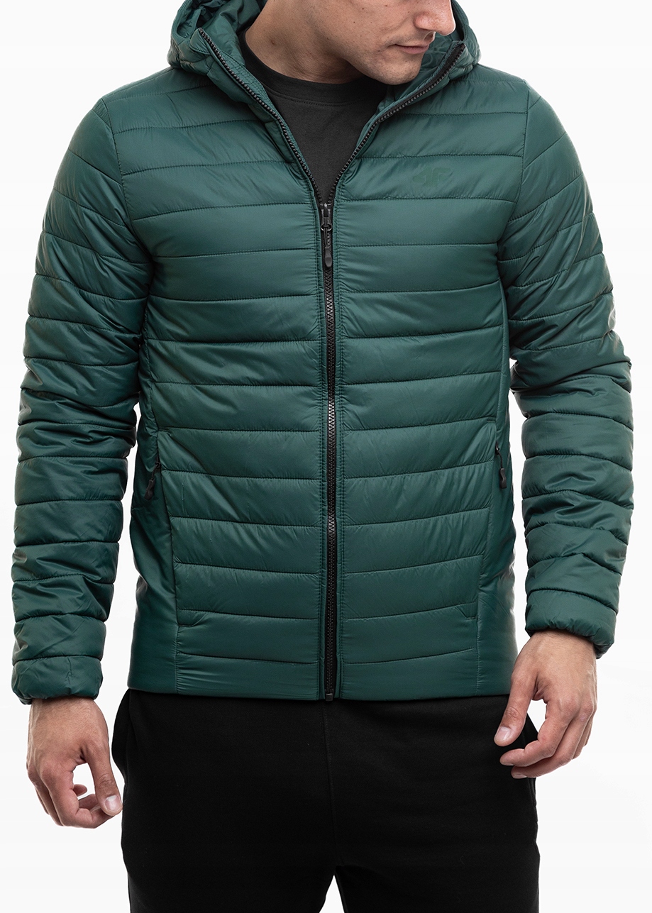 4F Pánská zimní teplá prošívaná péřová bunda, lehká, vel L