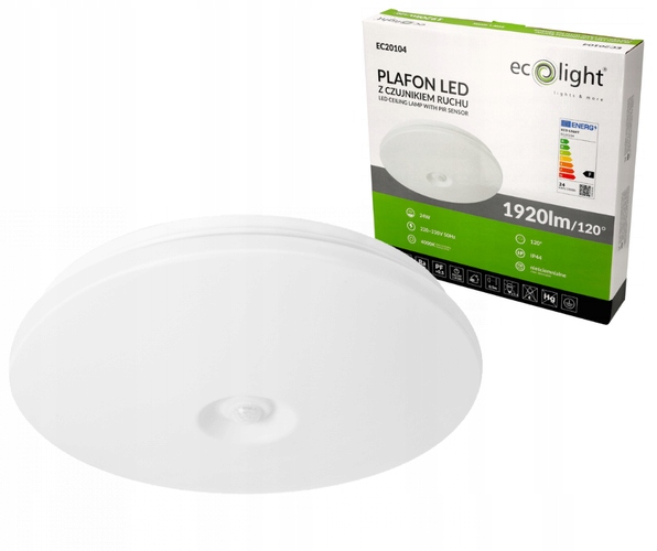 

Lampa Led Plafon Z Czujnikiem Ruchu 24W IP44 Pir