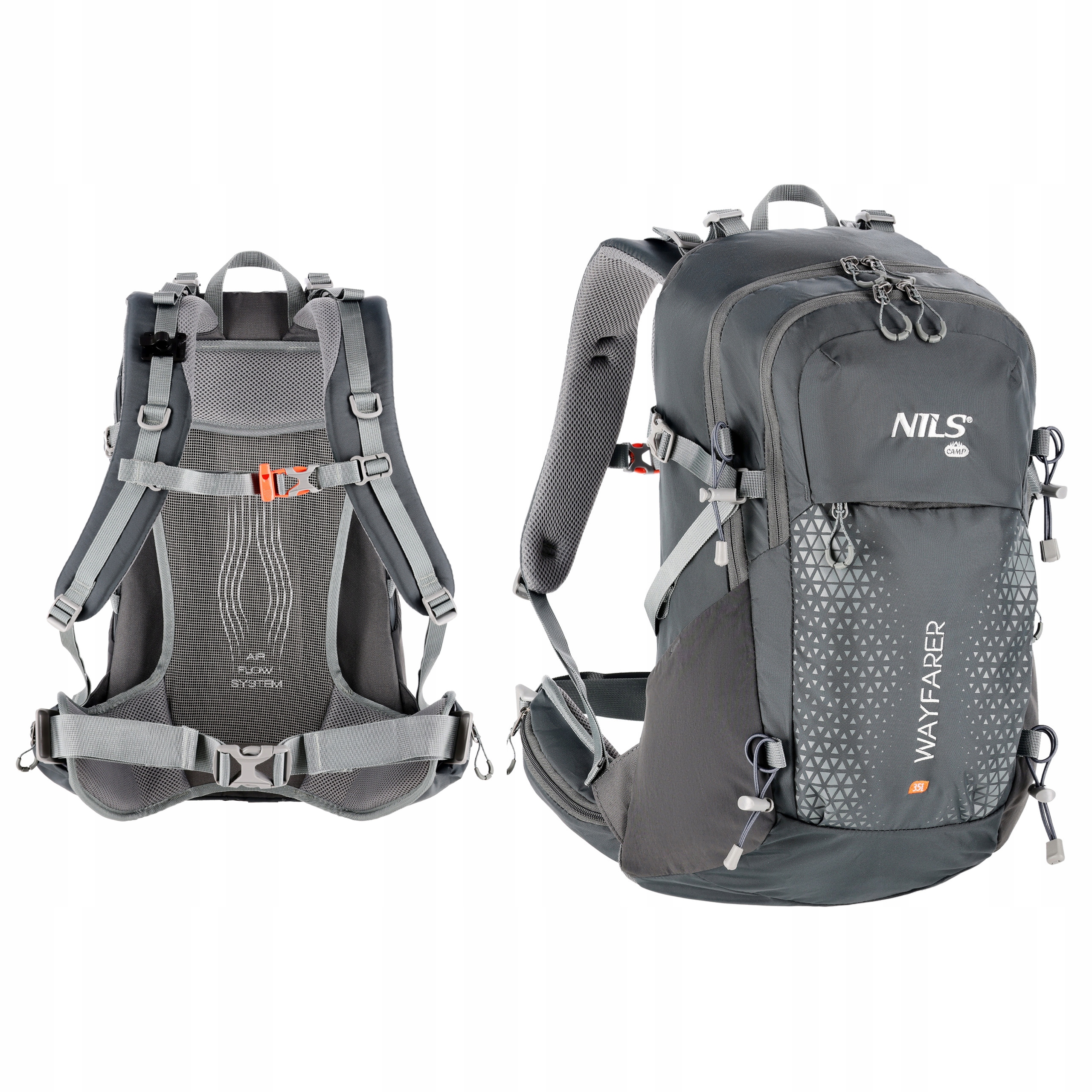 Batoh na hory Turistický Nils Camp 35L Trekking Rám Šedý Pohodlný