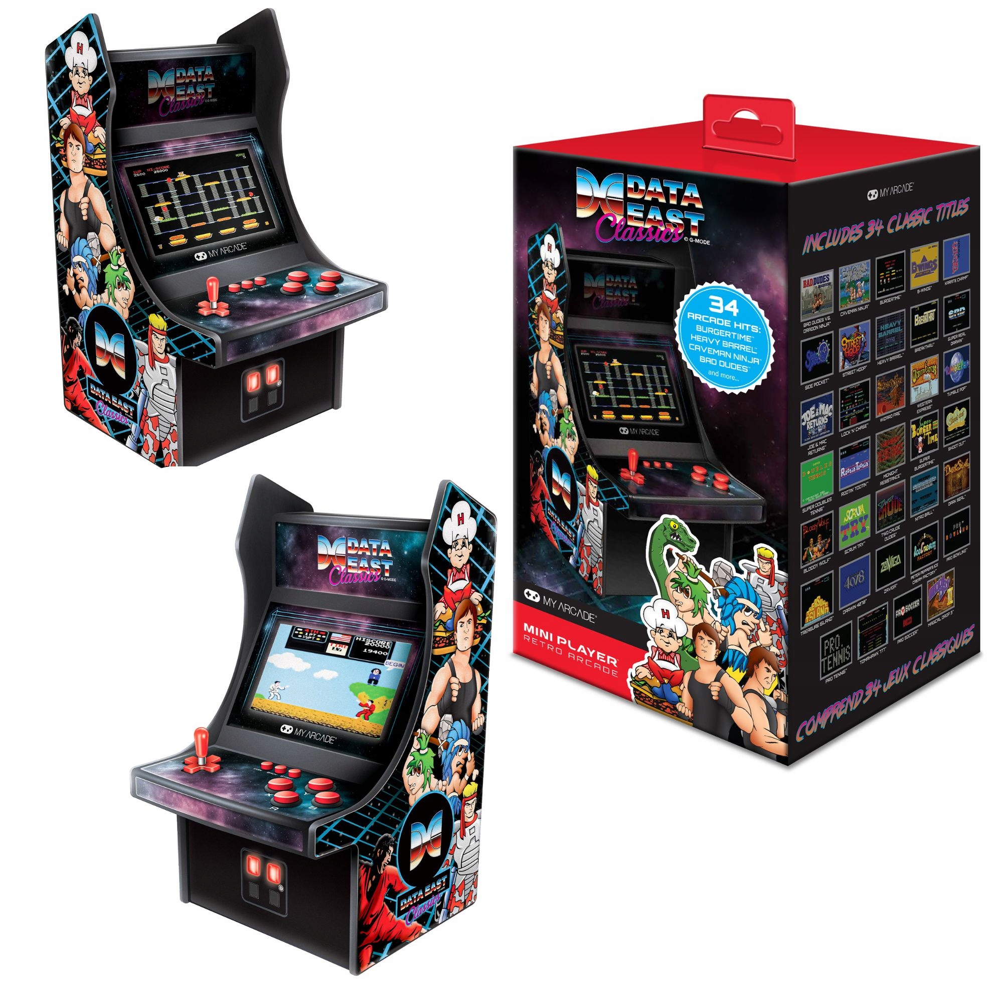 Mini Automat Data East Konsola Retro z 34 Klasycznymi Grami My Arcade