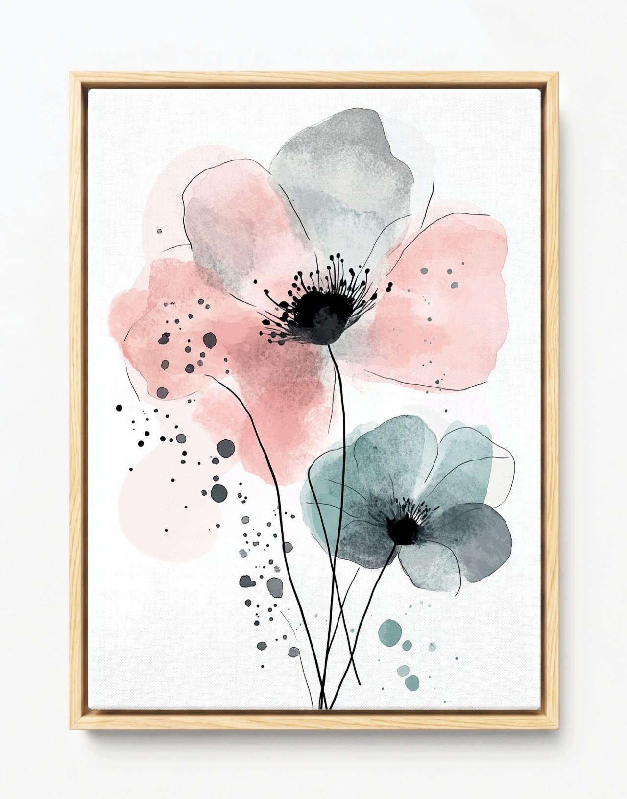 Obraz Rám American Box Akwarela Flora Grafika Pastelové Kvety 60x80