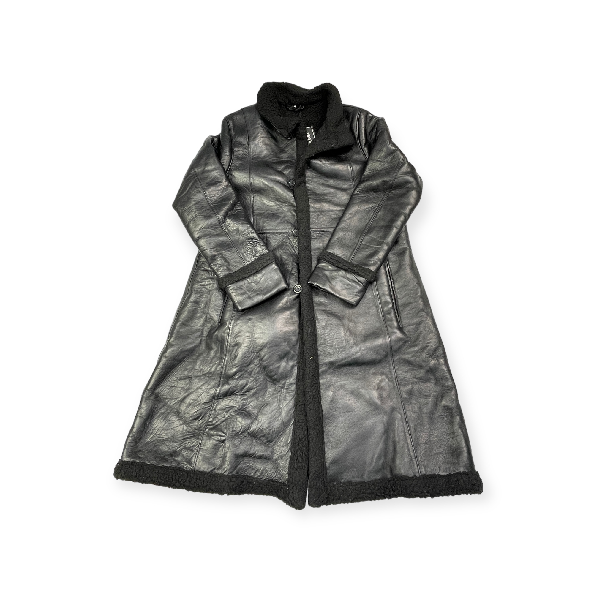 Pánský kožený kabát černý Real Leather 2XL