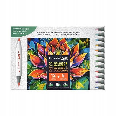 Sada oboustranných akrylových tužek Mystery Colouring Graph`it GO12 kol
