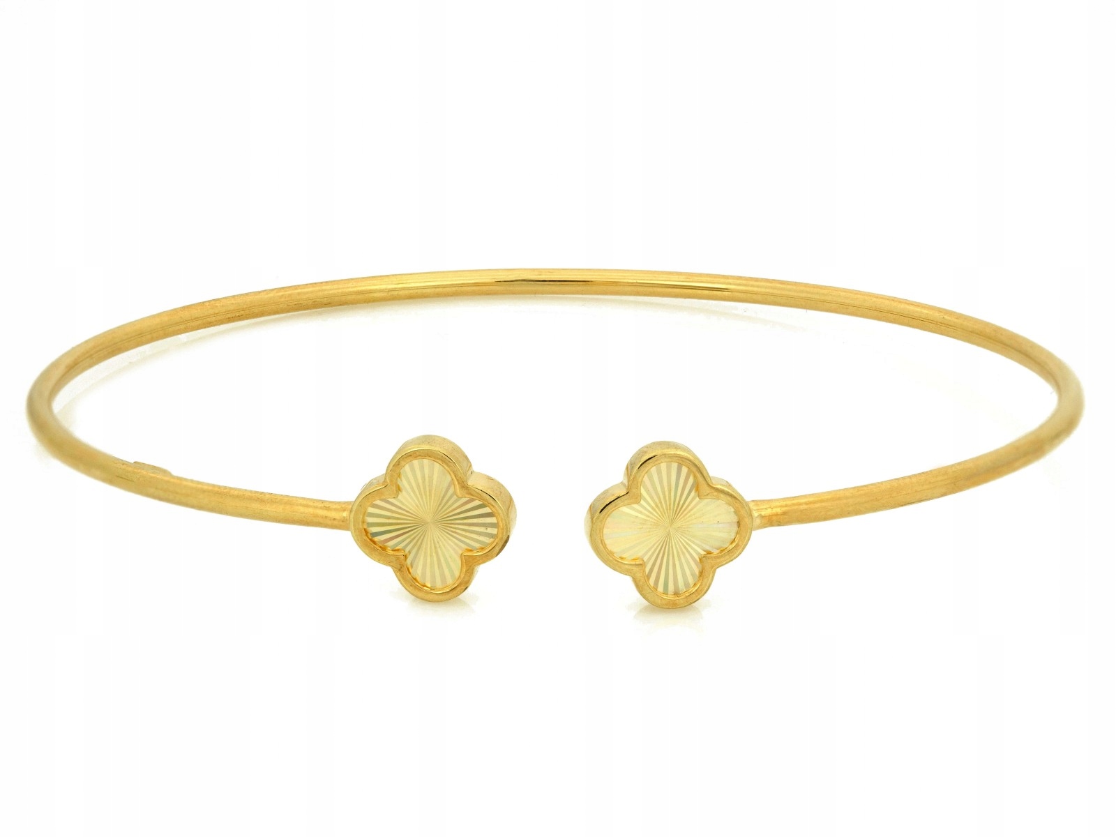 Náramek zlato r17 tuhý bangle 585 zářivými Květy 3.33 g