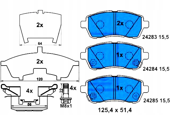 Ate Brzdové Destičky Suzuki Přední Baleno Swift 1,0
