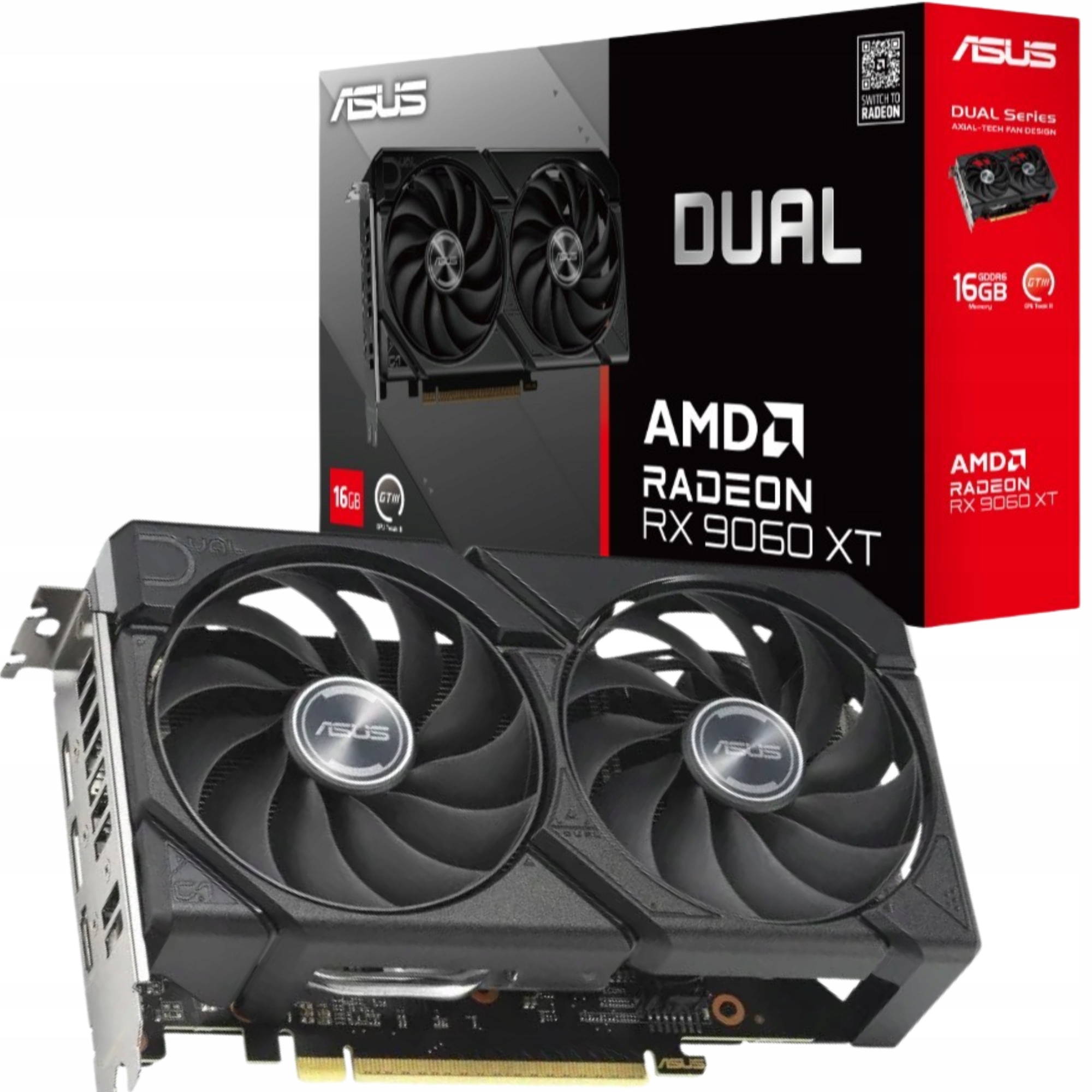Grafická karta Rx 9060 Xt Amd Radeon Asus Dual 16GB GDDR6 FSR4 PCIe5.0 x16