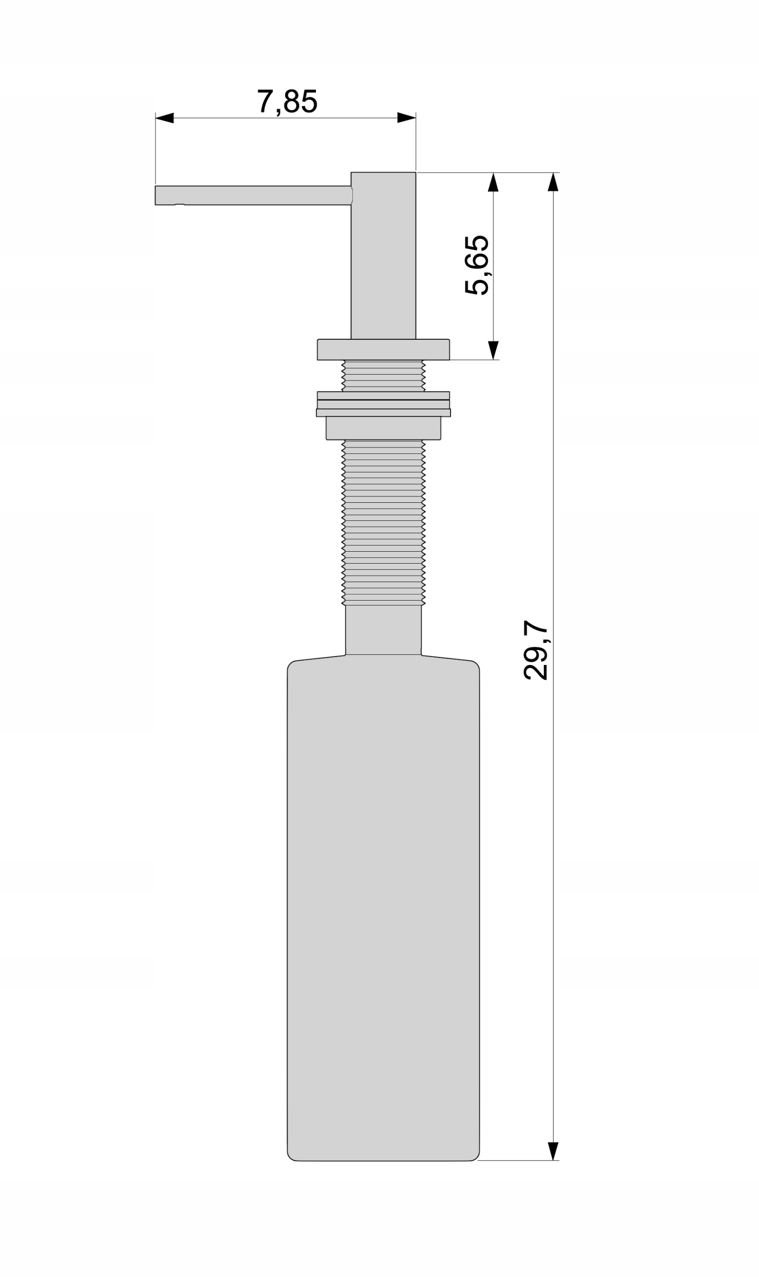 DOZOWNIK DO ZLEWOZMYWAKA NA PŁYN DO NACZYŃ CHROM Marka Granitan