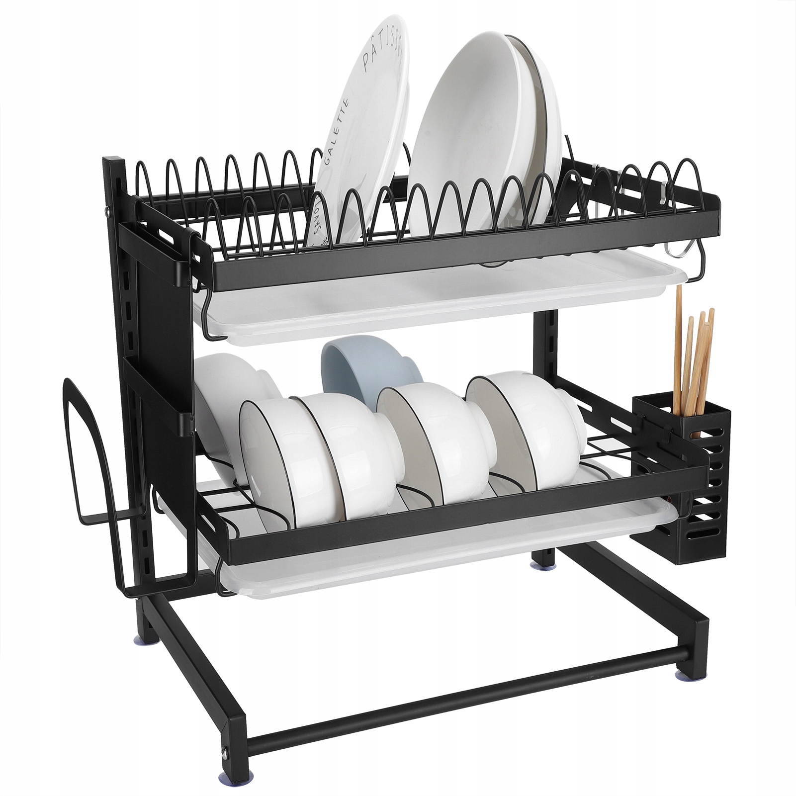 Levně Dvouúrovňová Odkapávač Na Nádobí Černá Velká