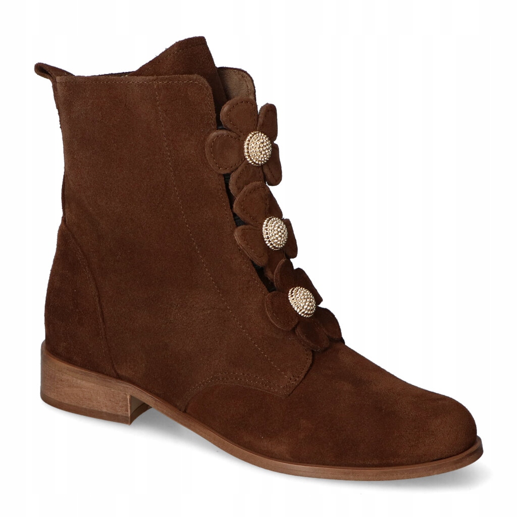 Nicole 3085/034 Hnědé semišové kotníkové Kotníkové Boty 41