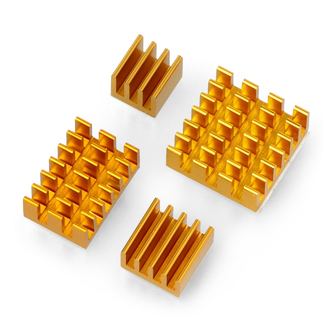 

Zestaw radiatorów do Raspberry Pi 4B złote 4szt.