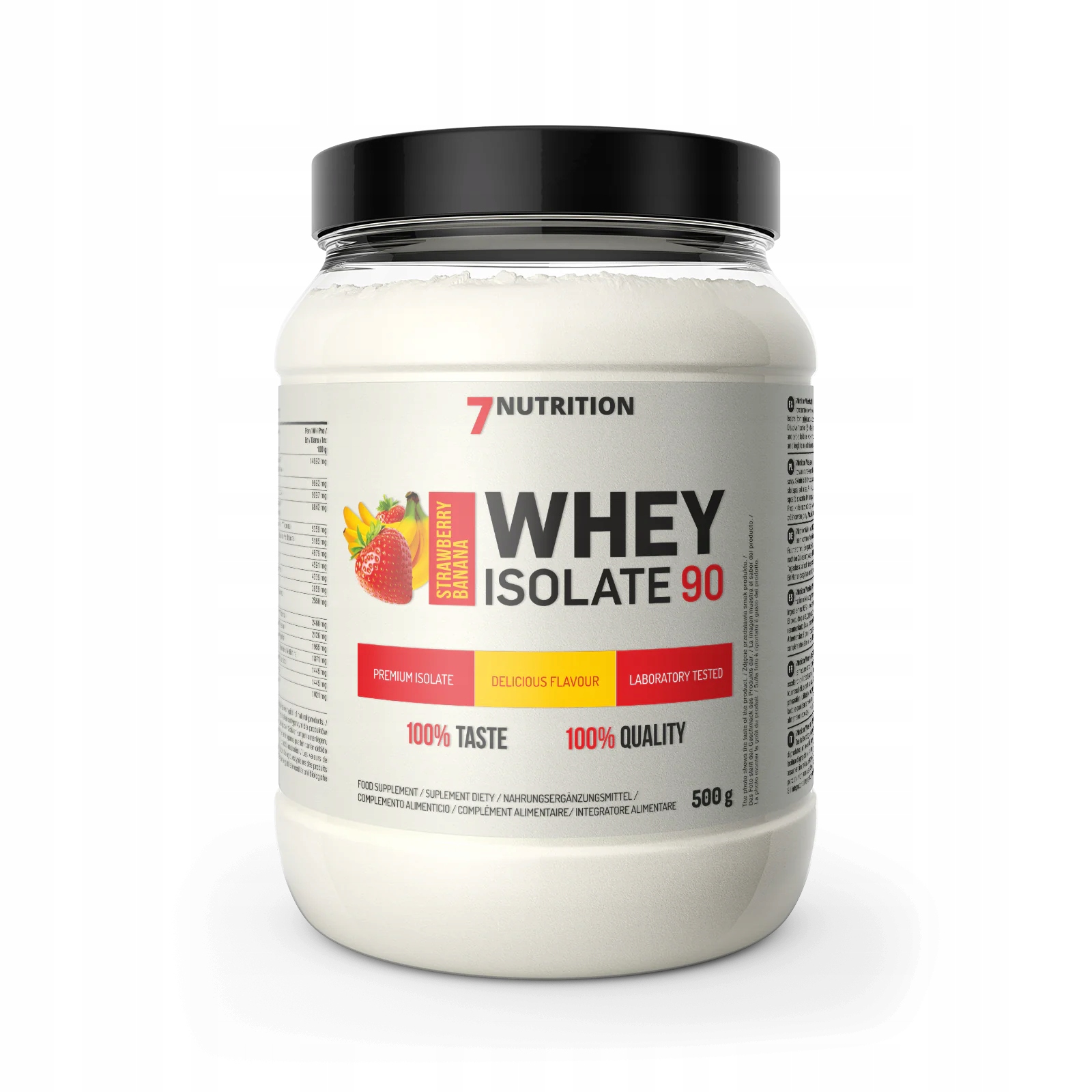 7NUTRITION Whey Isolate 90 500 G Straw-ban Protein, Svalová Hmota