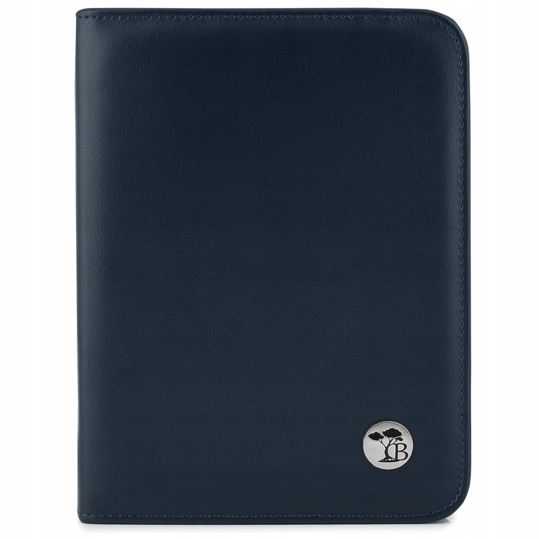 Granatowy Beltimore luksusowy męski biwuar aktówka teczka A5 organizer dla Płeć uniseks