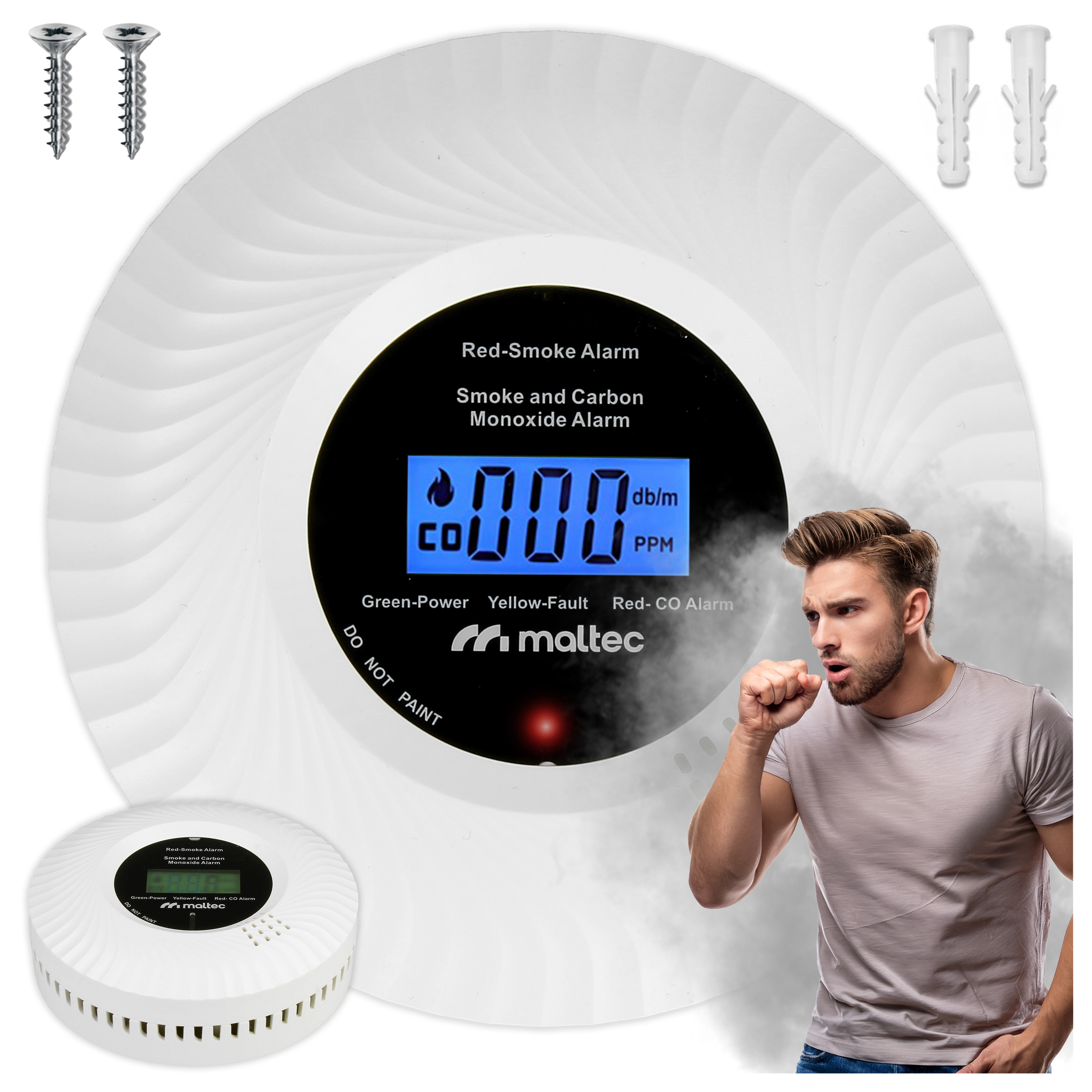 Certifikovaný Detektor Oxidu Uhelnatého 2V1 Bezdrátový Hlasitý 85dB
