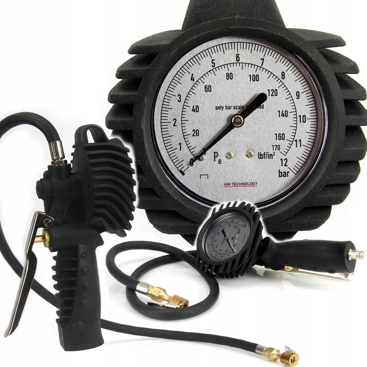 PISTOLET DO POMPOWANIA KÓŁ Opon Pneumatyczny z MANOMETREM 12BAR Warsztatowy