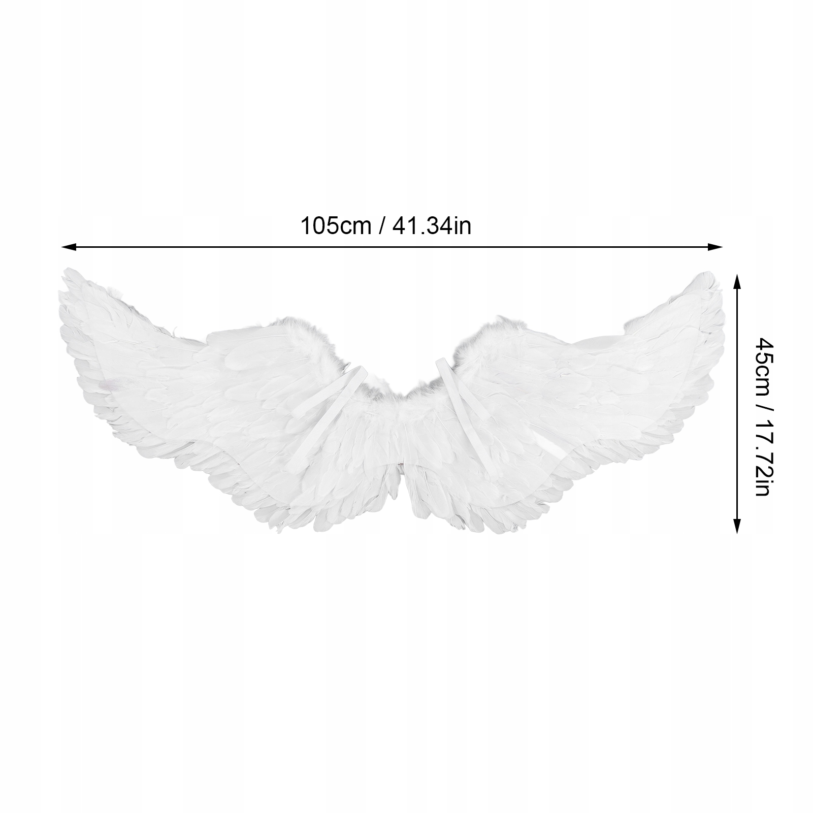 SKRZYDŁA ANIOŁA ANIOŁ PANIEŃSKI HALLOWEEN JASEŁKA STRÓJ PIÓRKA 105X45CM Kolor biały