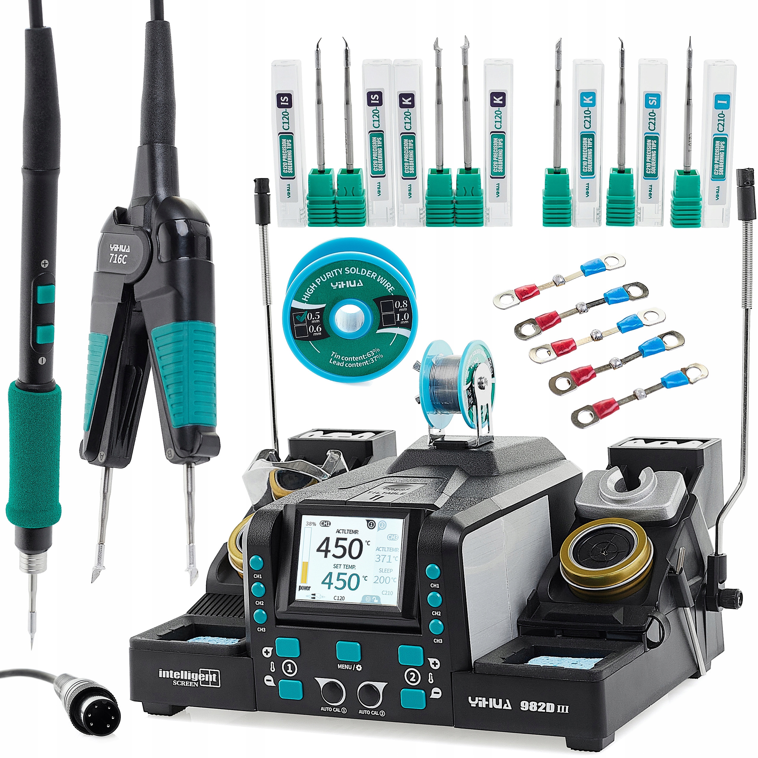 Stacja Lutownicza Yihua 982D-III Lutownica Na Groty C210 Termopęseta 210W