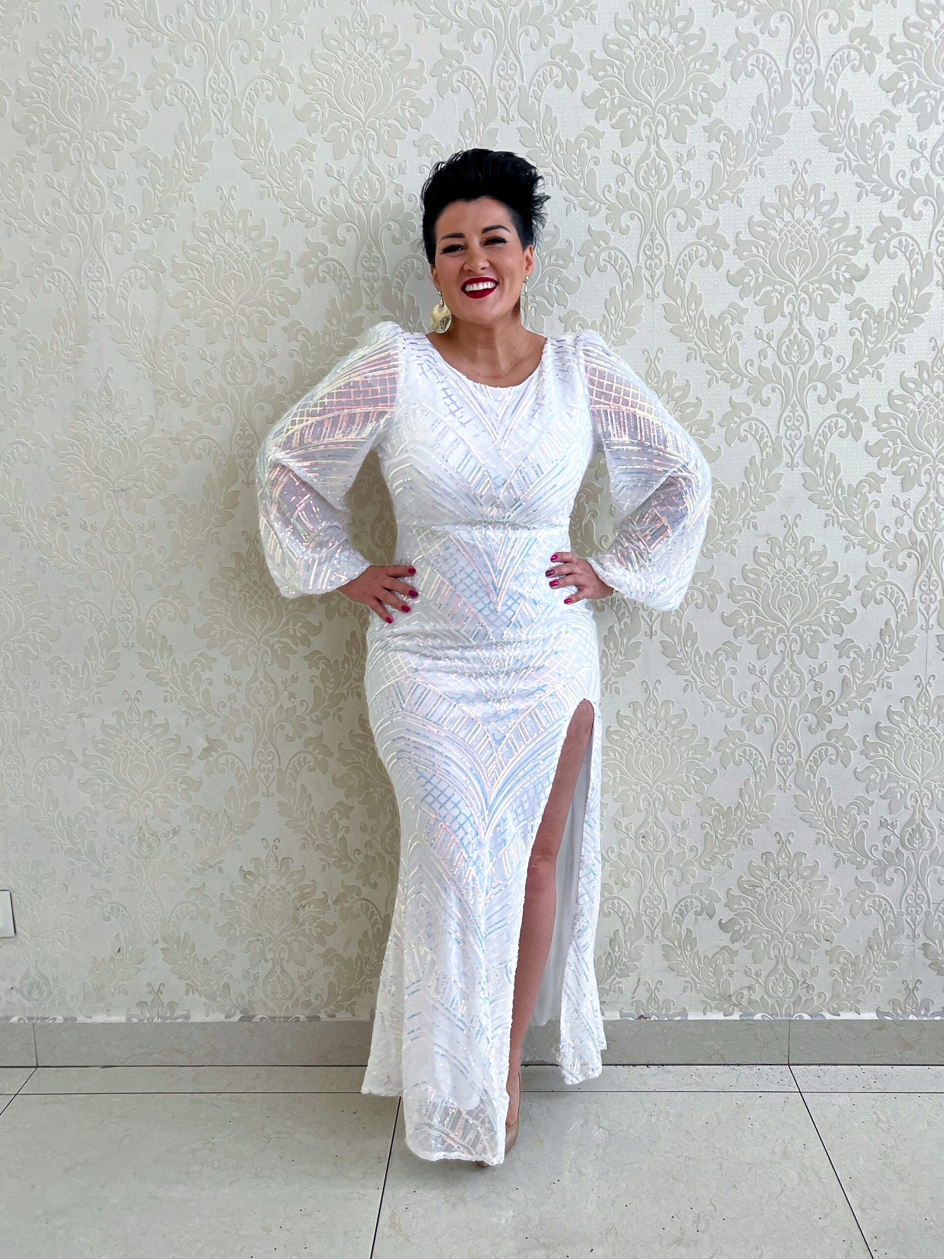 Šaty Cuba Dlouhá Svatební Přiléhavá Bílá 38