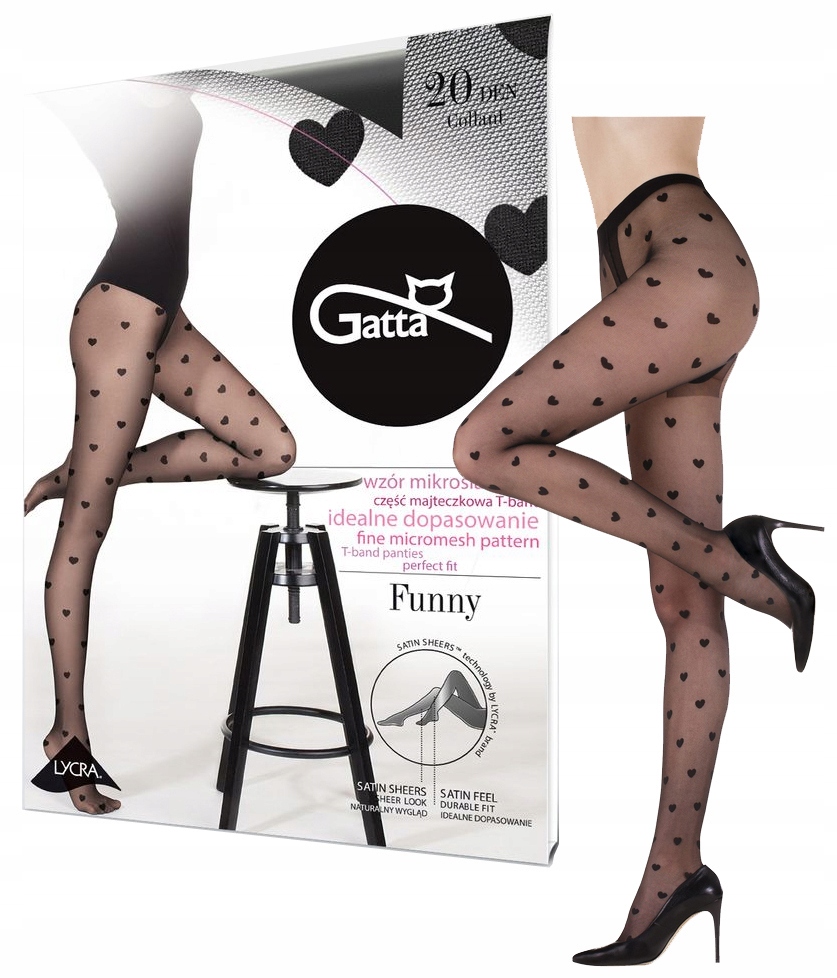 RAJSTOPY GATTA SERDUSZKA FUNNY 08 2-S NERO