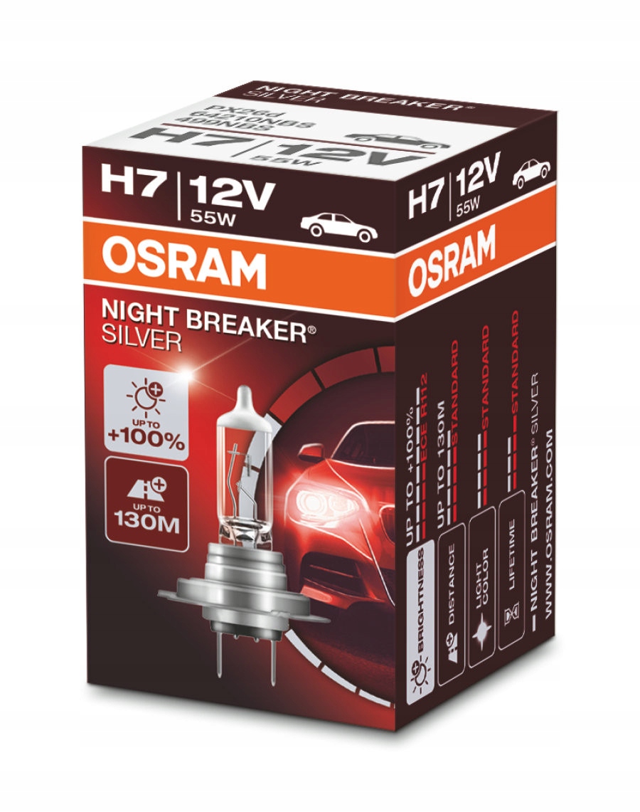 Żarówka Osram Night Breaker Silver *+100%* H7 12V 55W 3200K PX26d 1szt.