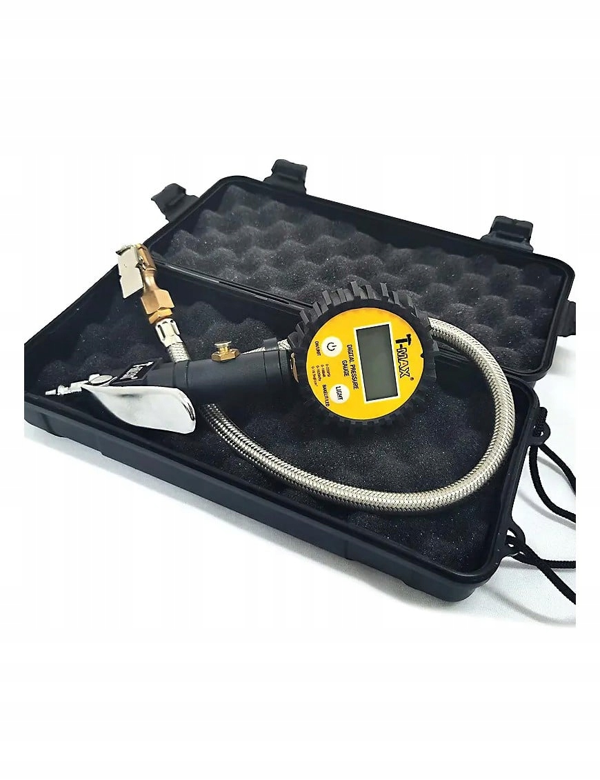 Cyfrowy manometr, inflator, deflator do kół