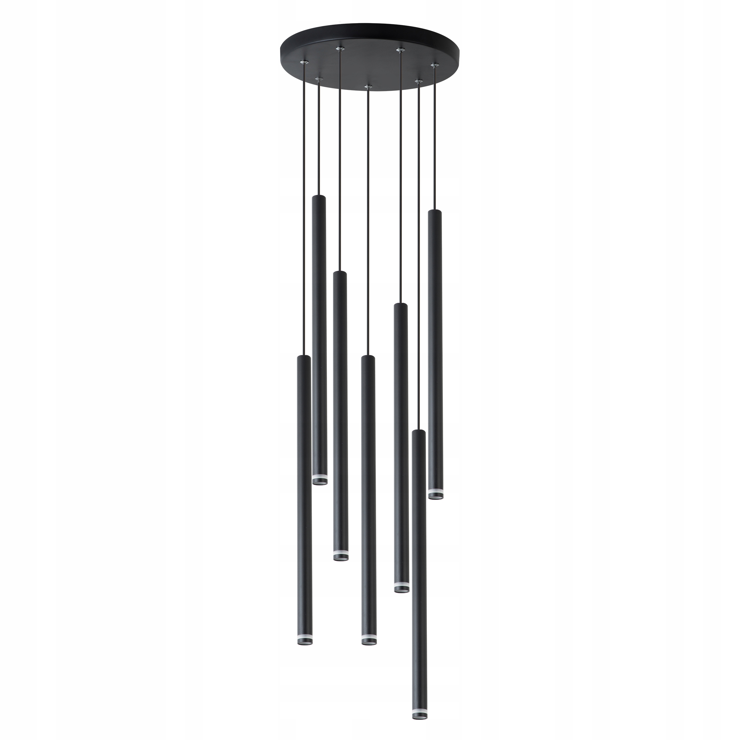 Závěsné stropní svítidlo Tuba Zwis Šňůra 7x G9 Úzká Alu