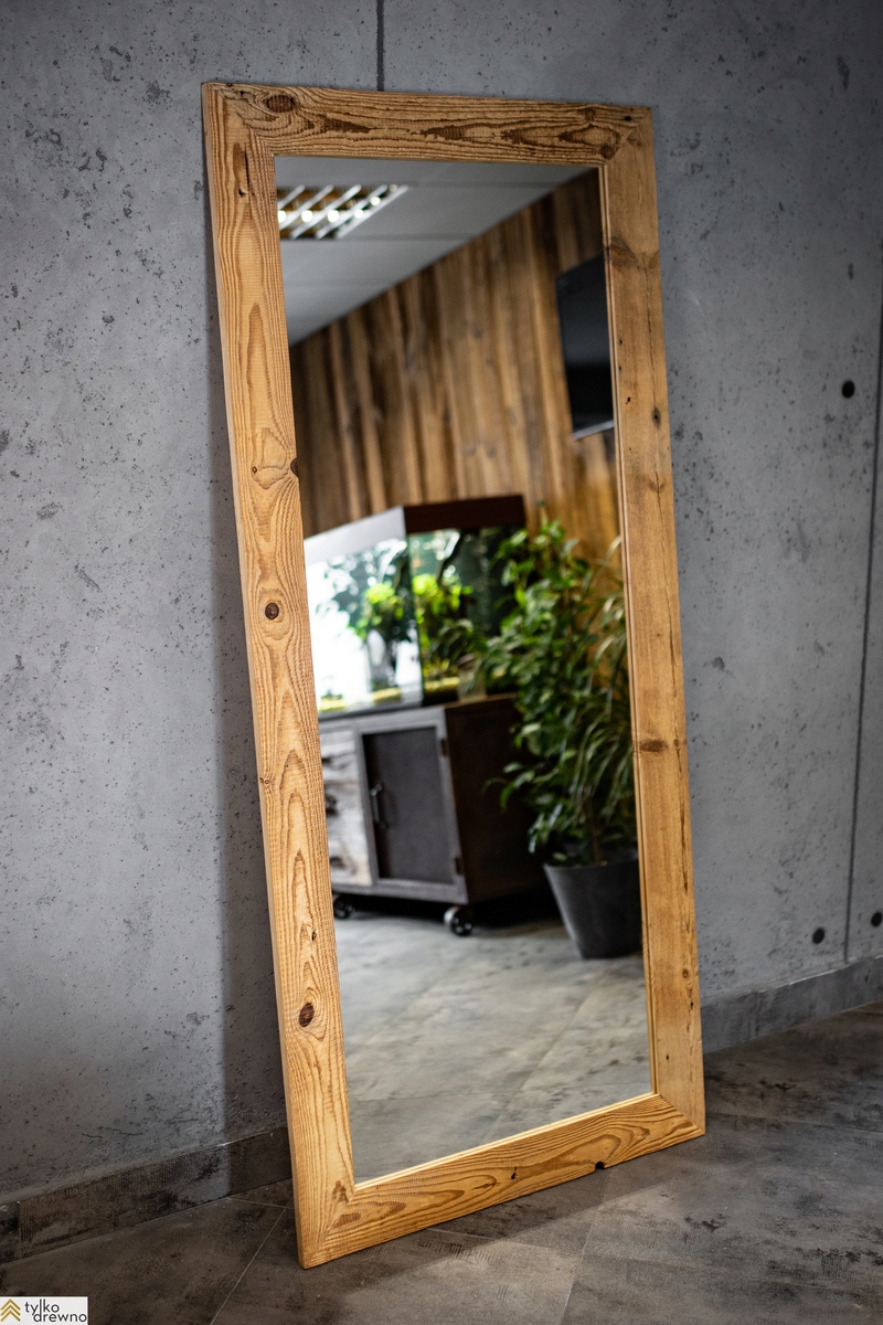 LUSTRO ARLES 180x80 DREWNIANE ZE STAREGO DREWNA RAMA 8cm ścienne naturalne Typ lustra ścienne