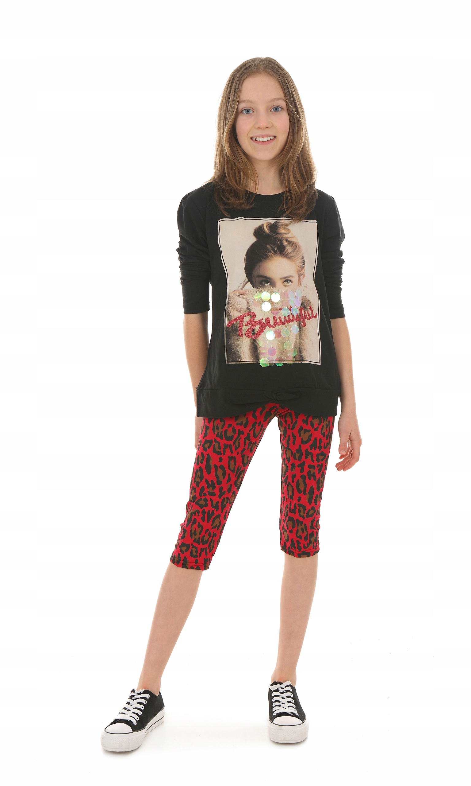 

Legginsy 3/4 getry Nadruki 116-122 Kropek 021