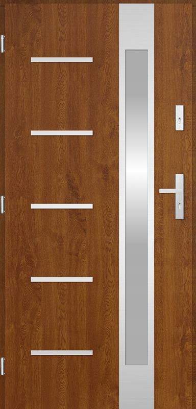 POLSKIE DRZWI ZEWNĘTRZNE INOX NWAR 72MM 90CM