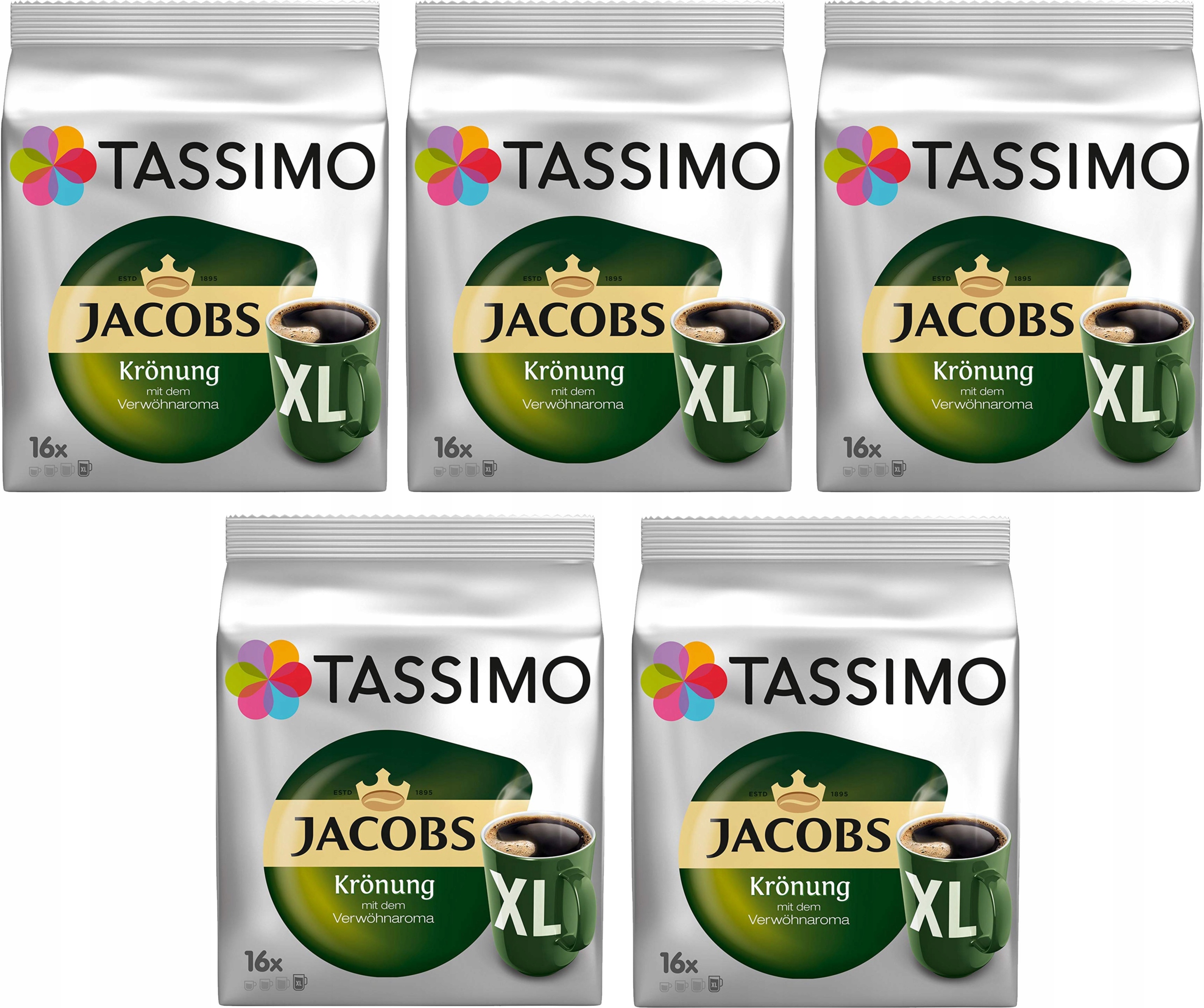 Kapsułki Tassimo Jacobs kawa Kronung XL 5 x 16 sztuk