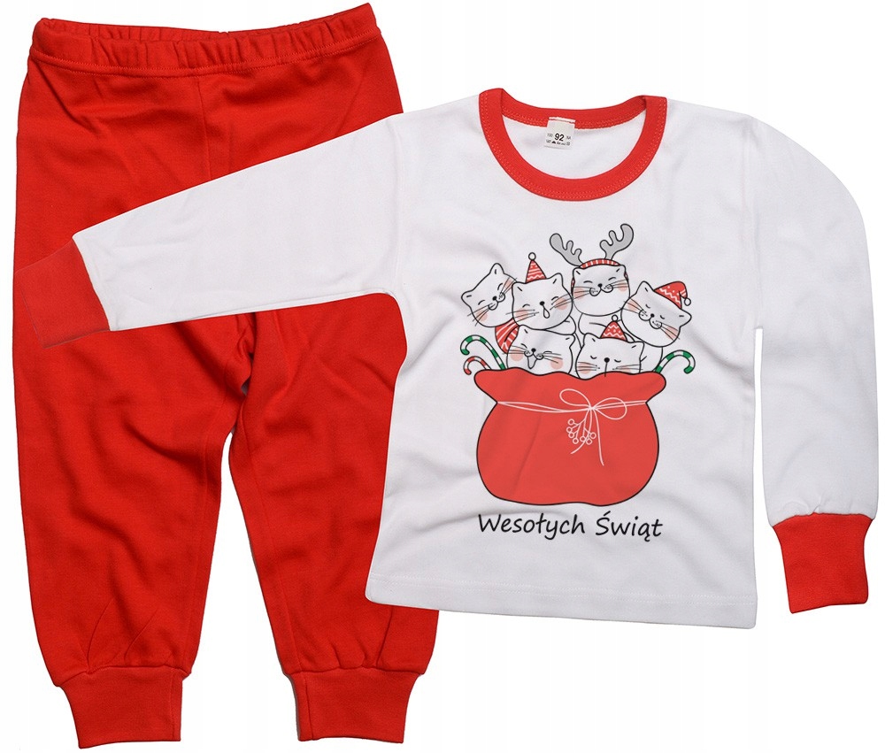 

Piżama dziecięca Koty kociaki Wesołych Świąt 92