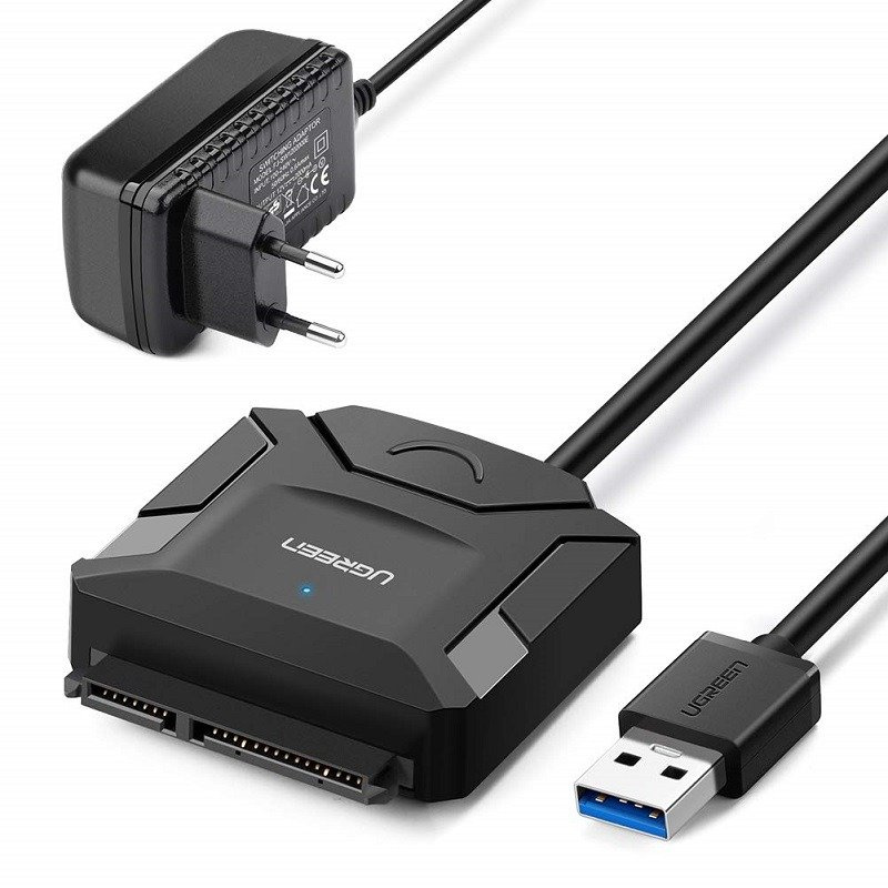 Ugreen CR108 Adapter Usb 3.0 Do Sata 2.5"/3.5" Hdd Ssd Czarny 6Gb/s