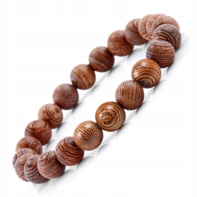 BRANSOLETKA MĘSKA TYBETAŃSKA STYL DREWNO KORALIKI Marka Inna marka