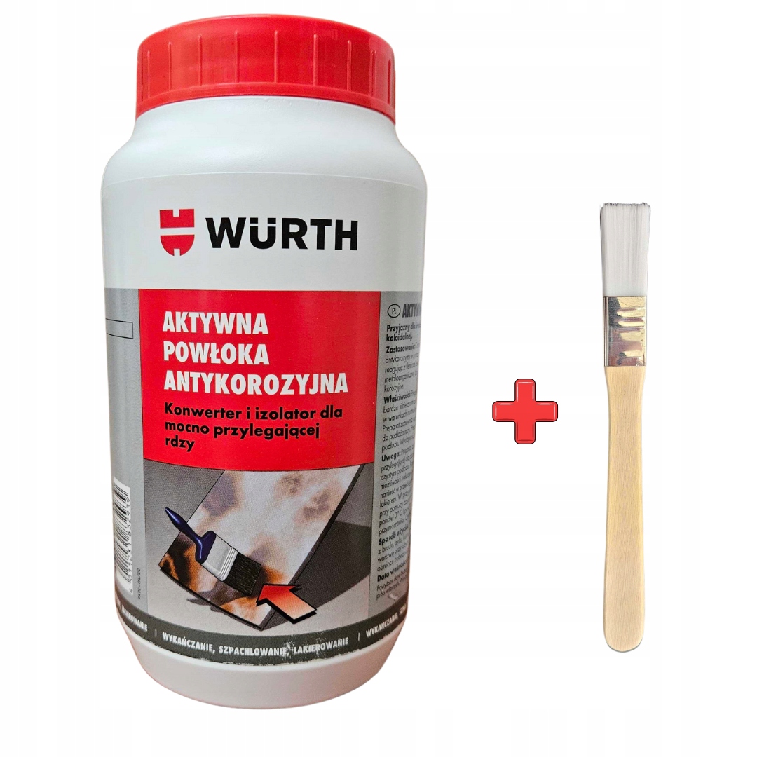 Aktywna powłoka antykorozyjna WURTH 1L ZESTAW Z PĘDZELKIEM