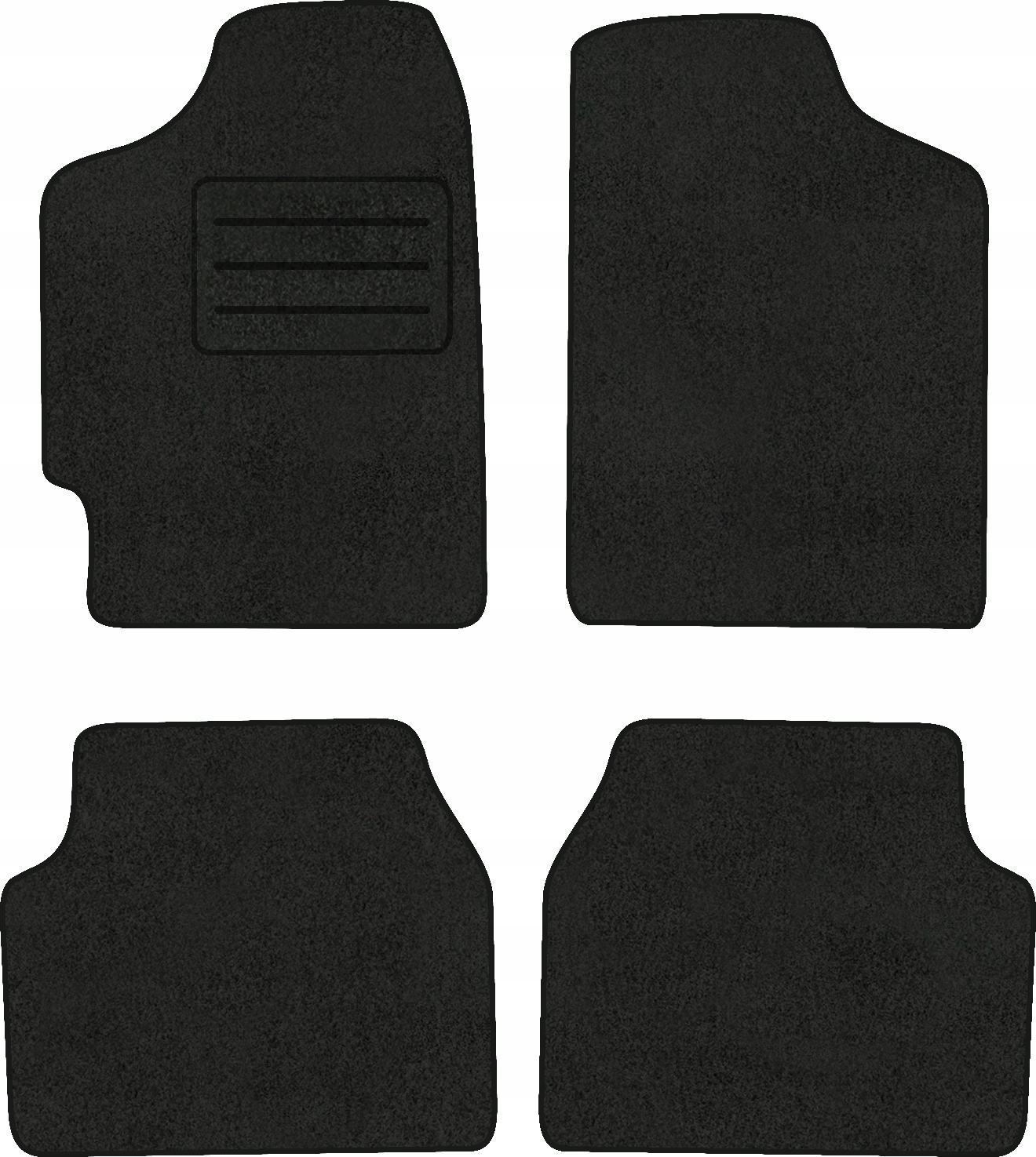 Velurové koberce Lux pro Mitsubishi Galant VII (1992-1996) Černé Komplet