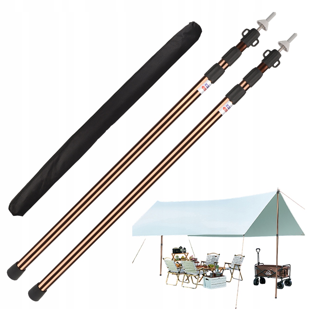 2 El Stanové Tyče Nastavitelné Stanové Tyče Z Hliníkové Slitiny 90-230 CM