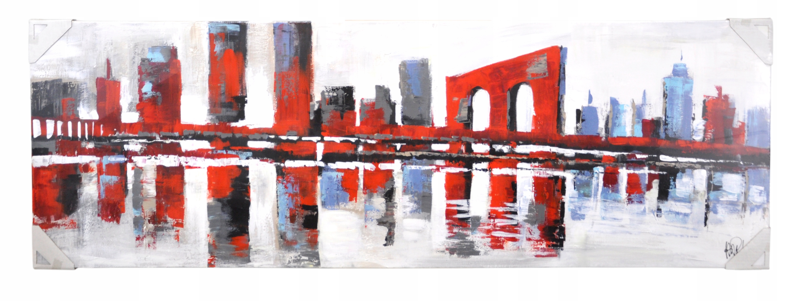 Ručne maľovaný obraz s olejom City 150x50