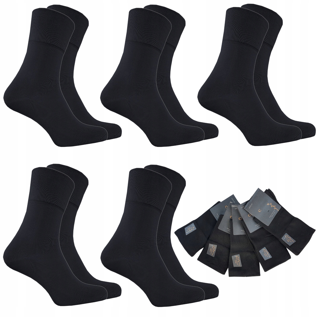 

5x Bambusowe Bezuciskowe Skarpety Męskie Klasyczne