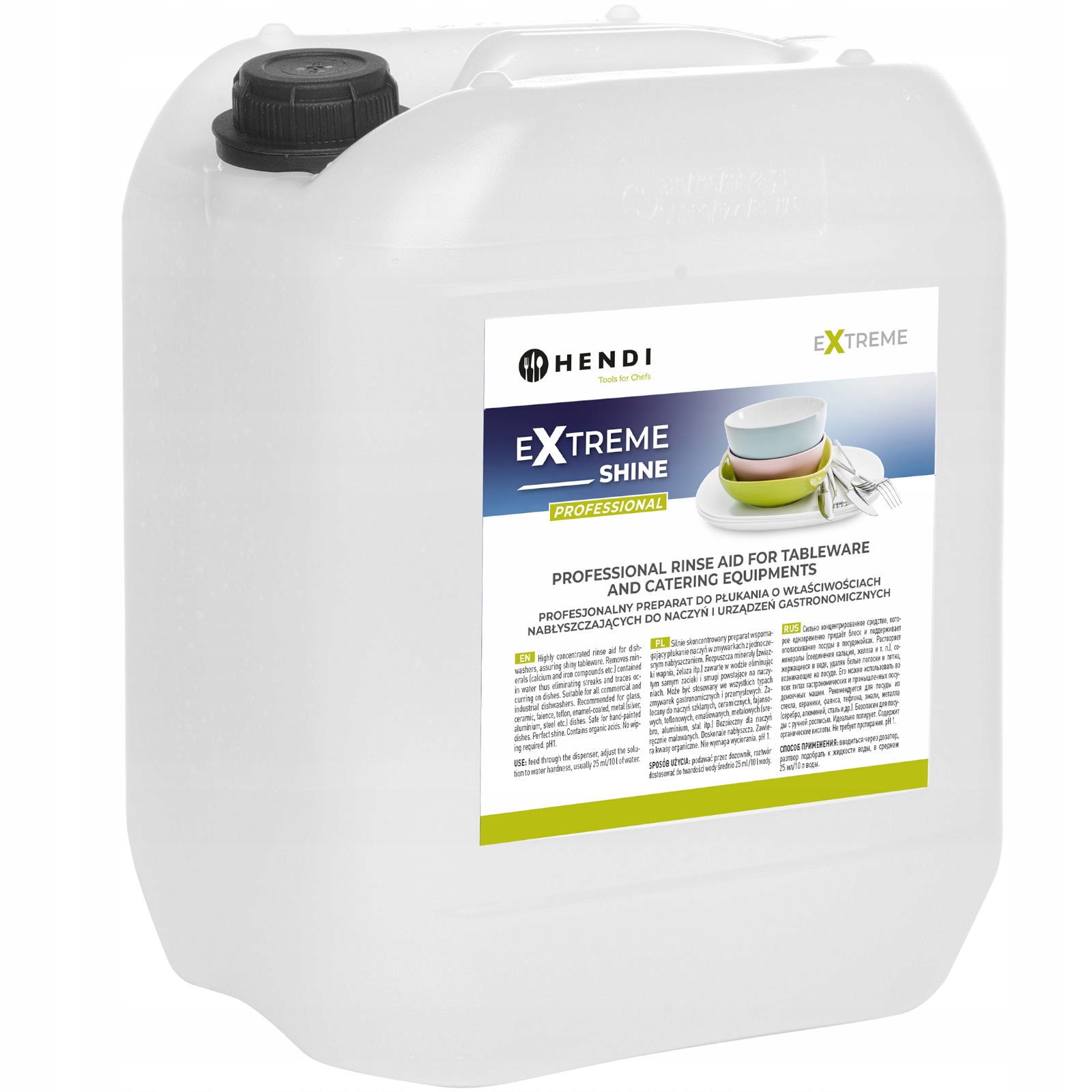 Tekutý Leštidlo Na Oplachování Nádobí Myčka Nádobí Gastro Koncentrát 10 L Hendi