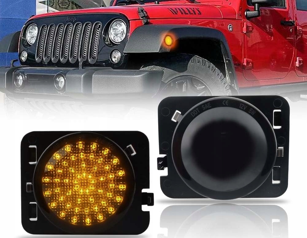Led Statické směrovky Jeep Wrangler Jk 2007-2015 kouřové