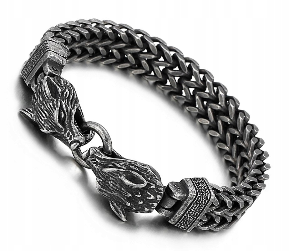 BRANSOLETKA MĘSKA WILK STAL SZLACHETNA 316L Splot Inny splot